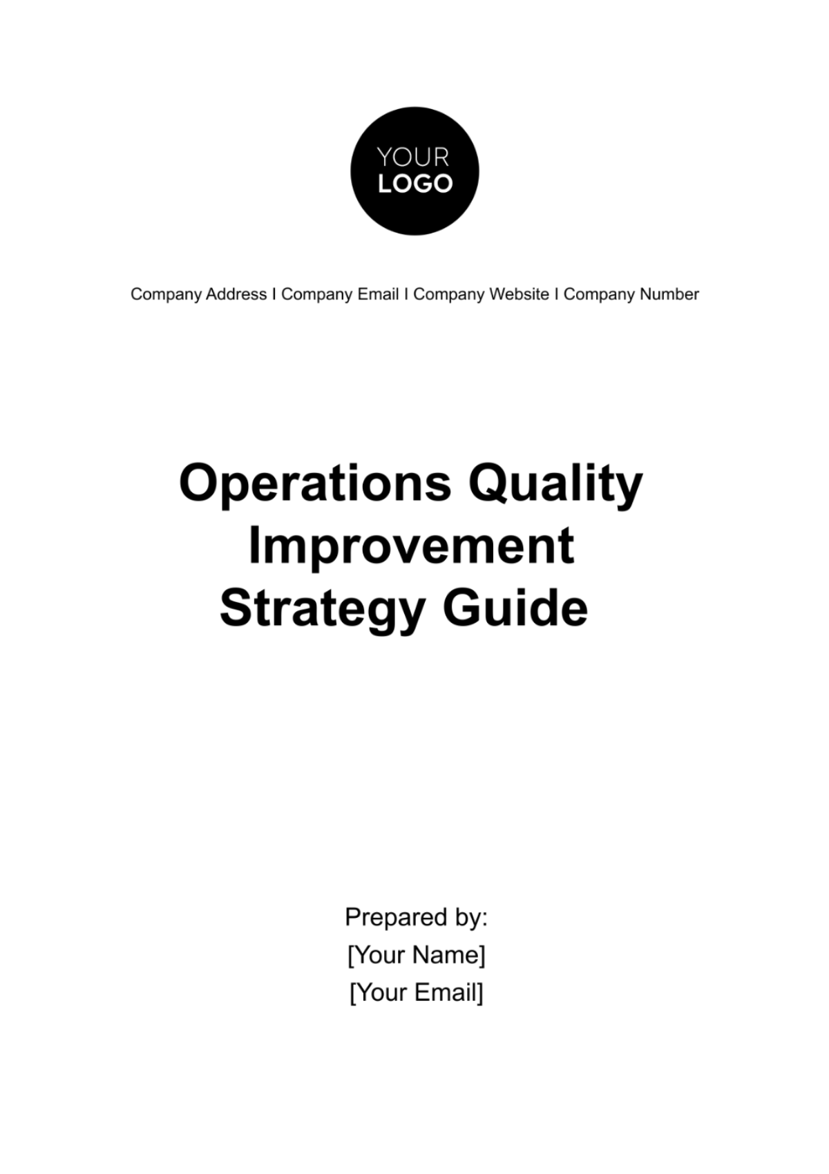 Operations Quality Improvement Strategy Guide Template