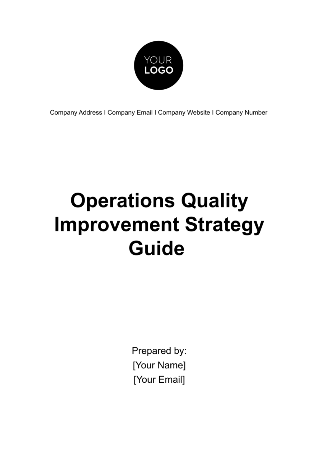 Operations Quality Improvement Strategy Guide Template - Edit Online & Download