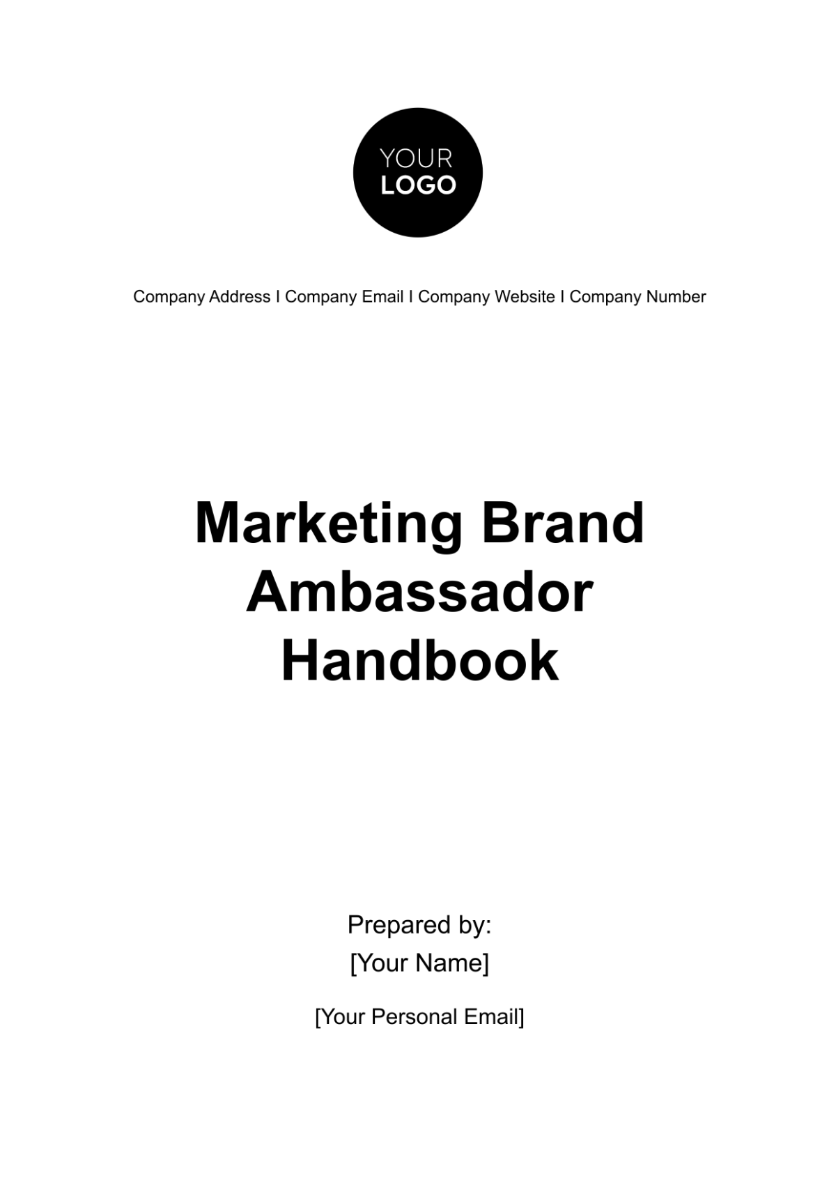 Marketing Brand Ambassador Handbook Template - Edit Online & Download