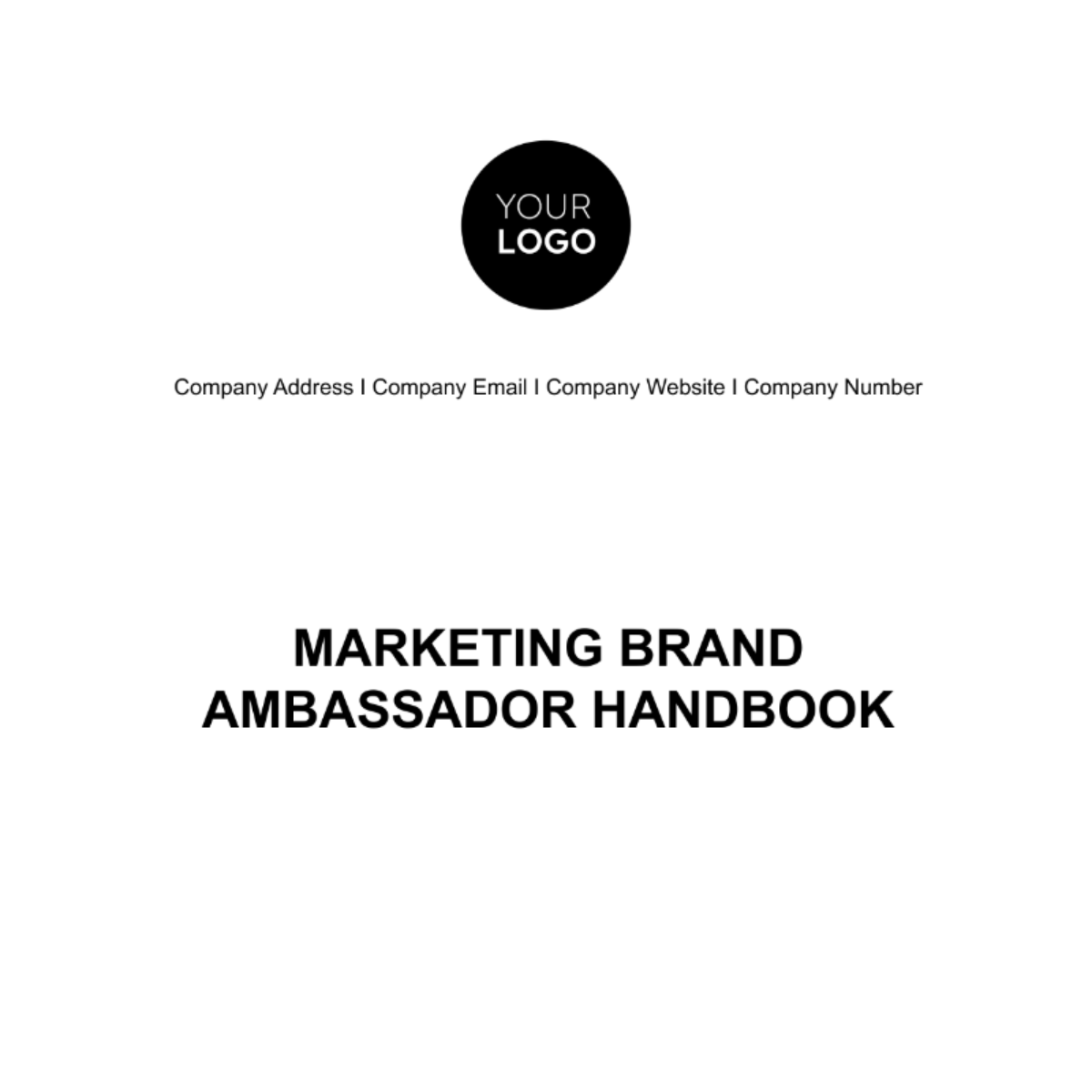 Marketing Brand Ambassador Handbook Template