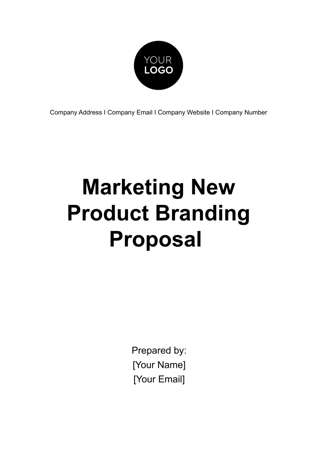 Free Marketing New Product Branding Proposal Template