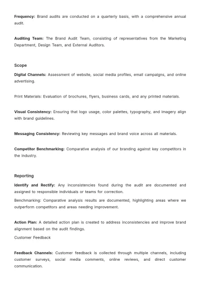 Free Marketing Brand Consistency Protocol Template to Edit Online