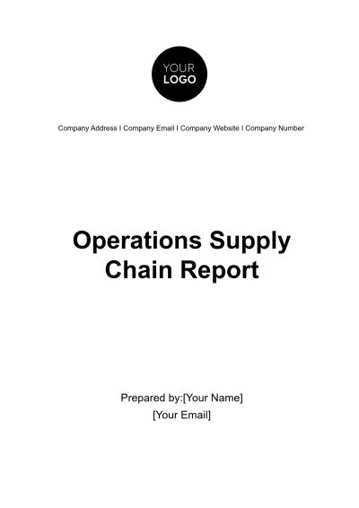 Free Operations Supply Chain Report Template to Edit Online