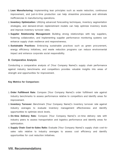 Free Operations Supply Chain Report Template to Edit Online