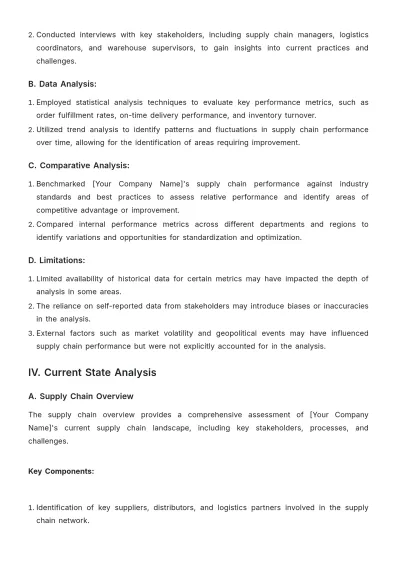 Free Operations Supply Chain Report Template to Edit Online