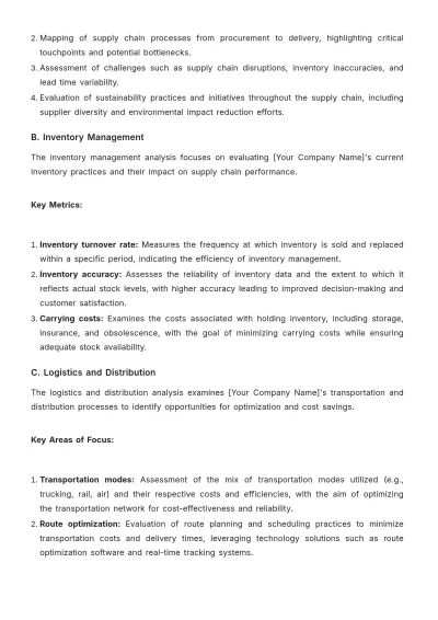 Free Operations Supply Chain Report Template to Edit Online