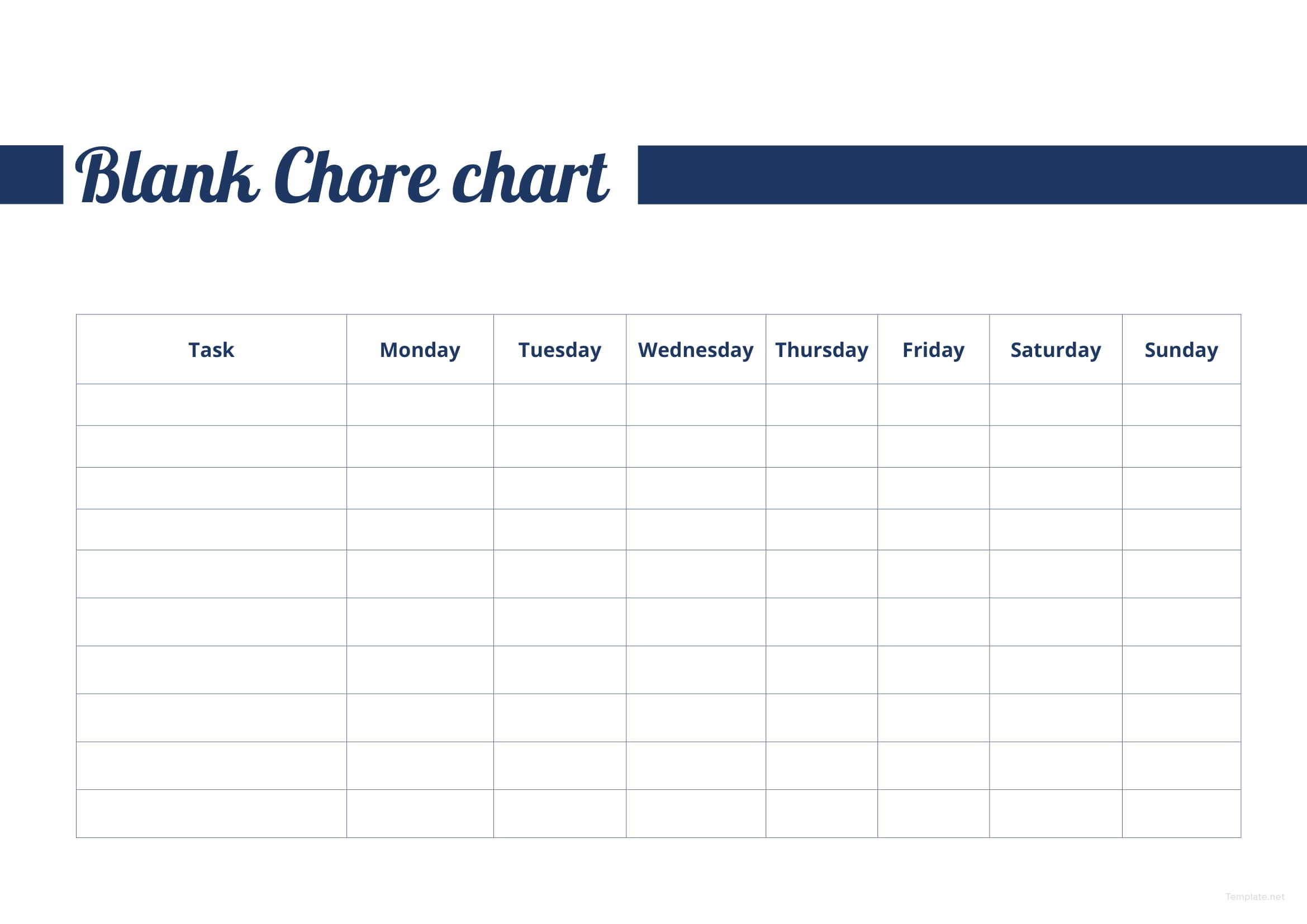 Blank Chore Chart Template in Microsoft Word | Template.net