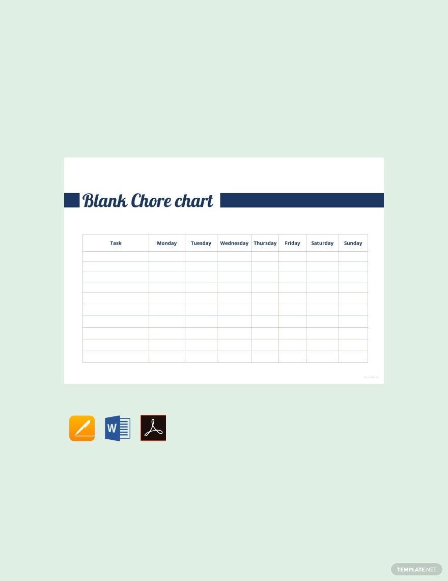 Free Blank Chore Chart Template