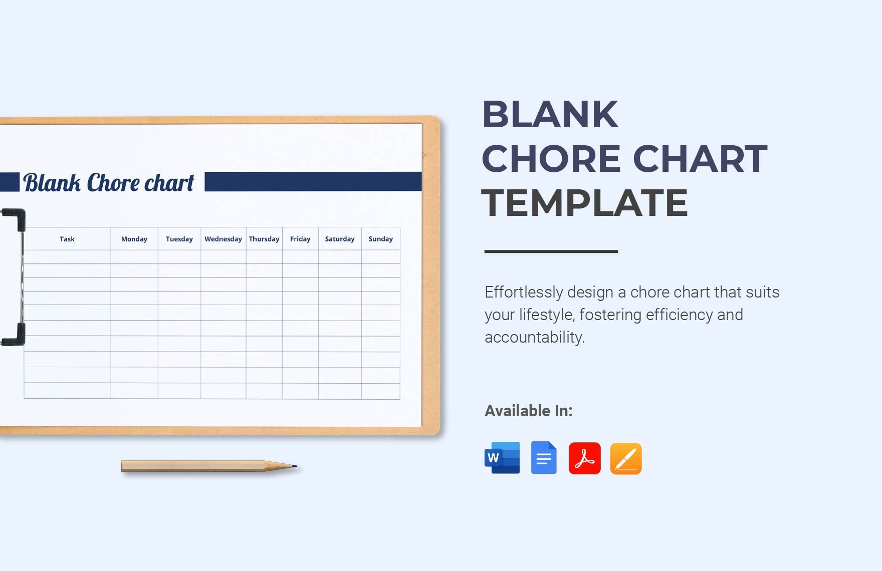 Blank Chore Chart Template