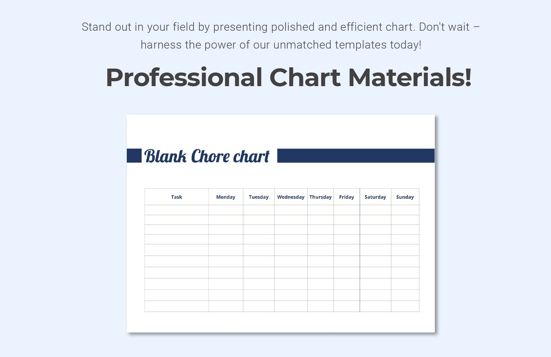 Blank Chore Chart Template