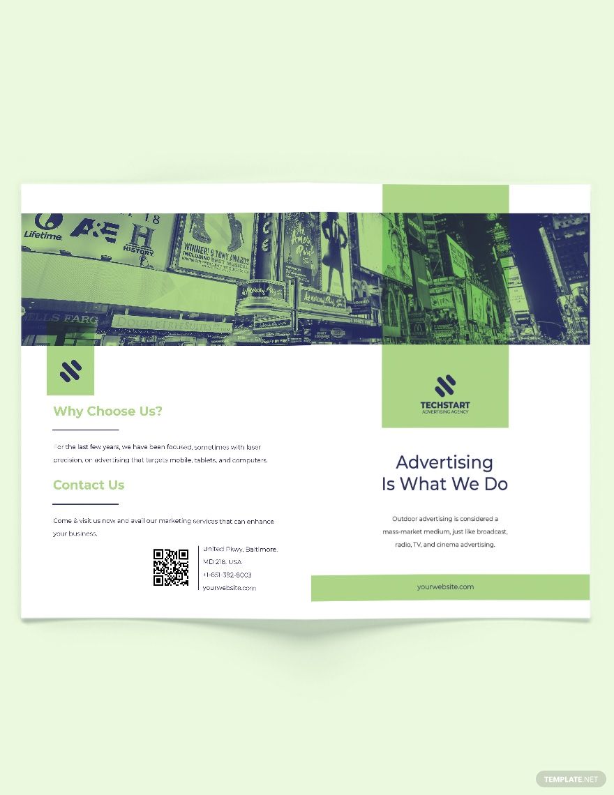 Outdoor Advertising Bi-Fold Brochure Template