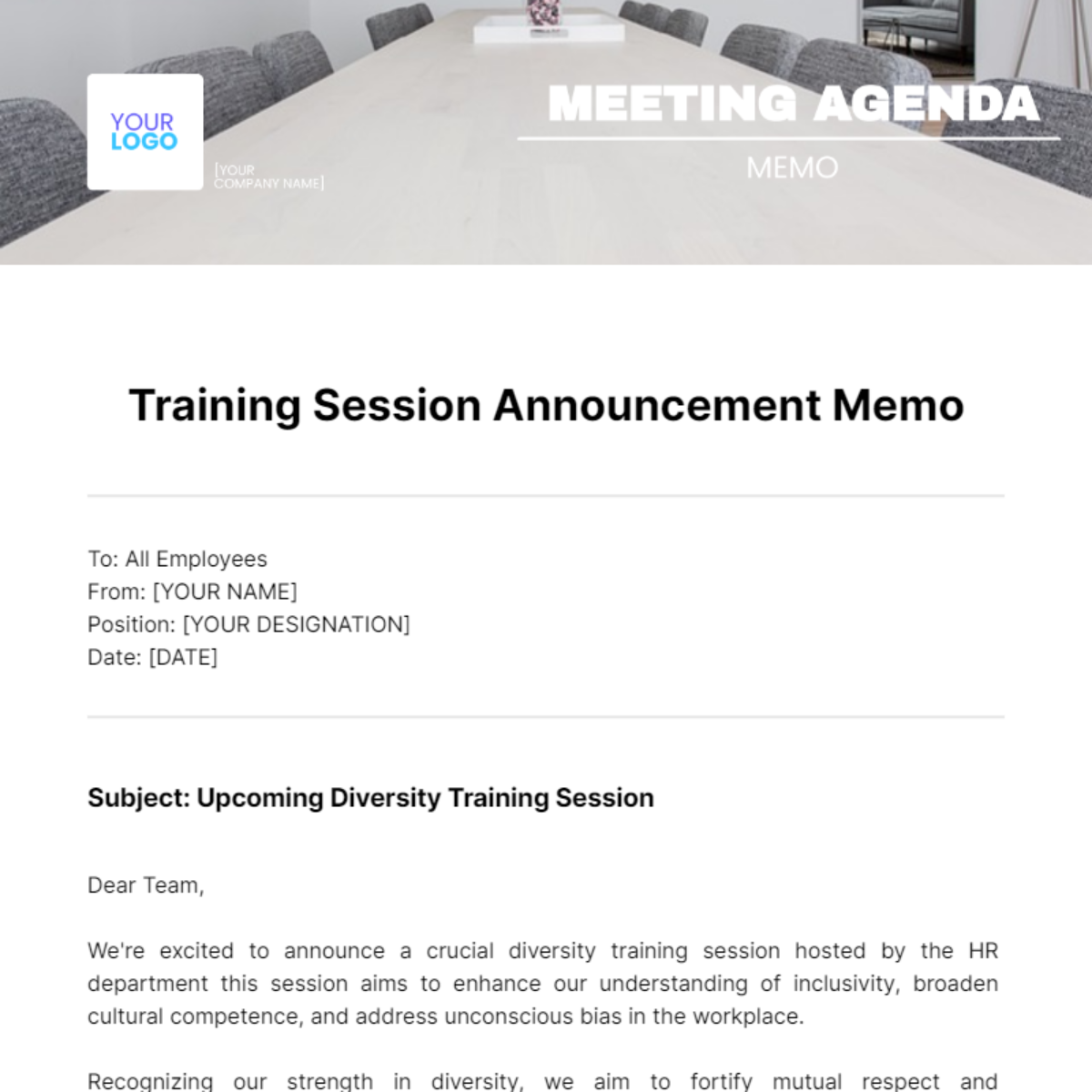 Meeting Agenda Memo Template - Edit Online & Download