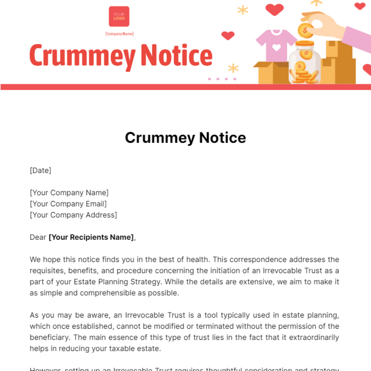 Crummey Notice Template - Edit Online & Download