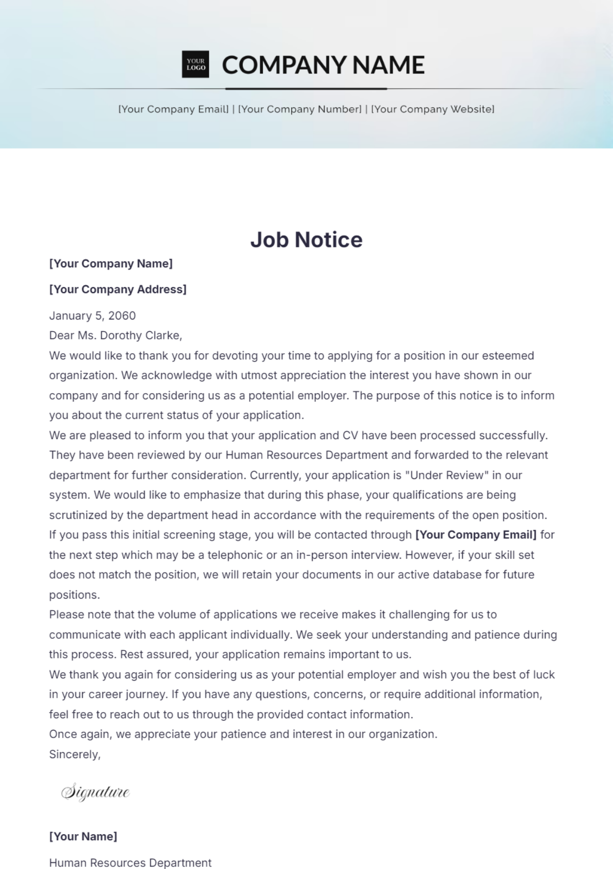 Job Notice Template - Edit Online & Download