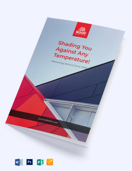 Roofing Construction Bifold brochure Template