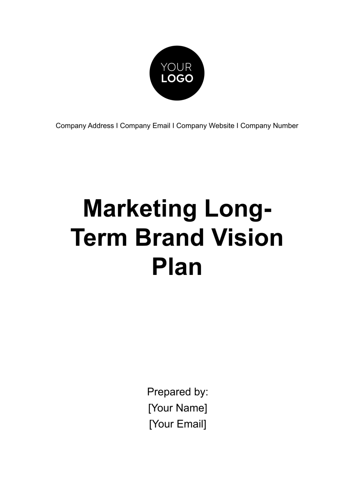 Free Marketing Long-term Brand Vision Plan Template