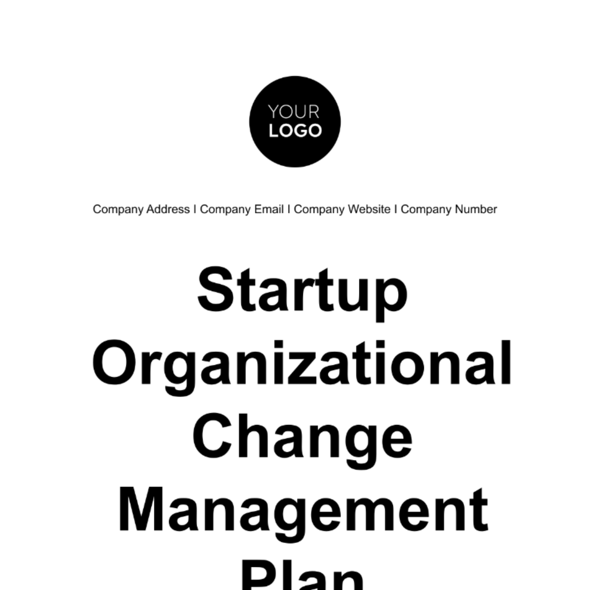 Startup Organizational Change Management Plan Template
