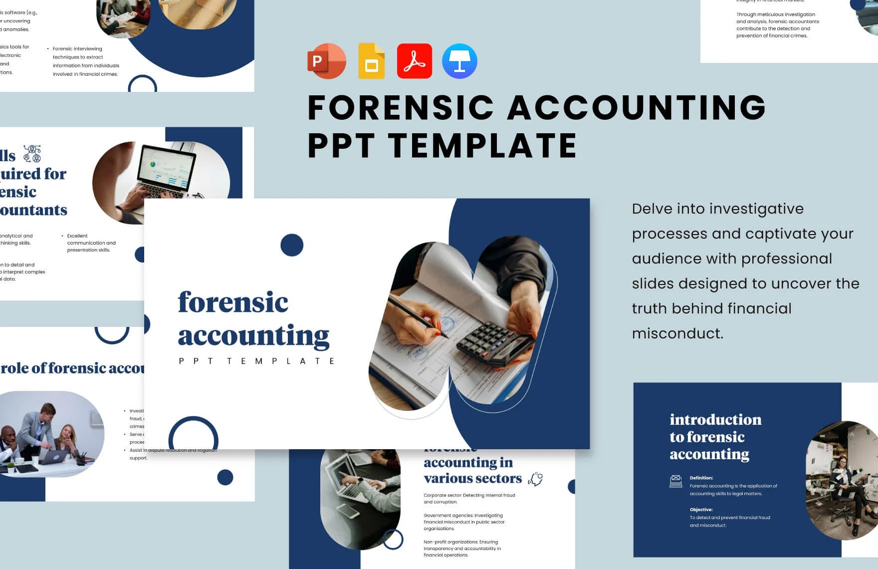 Forensic Accounting PPT Template in PDF, PowerPoint, Google Slides, Apple Keynote