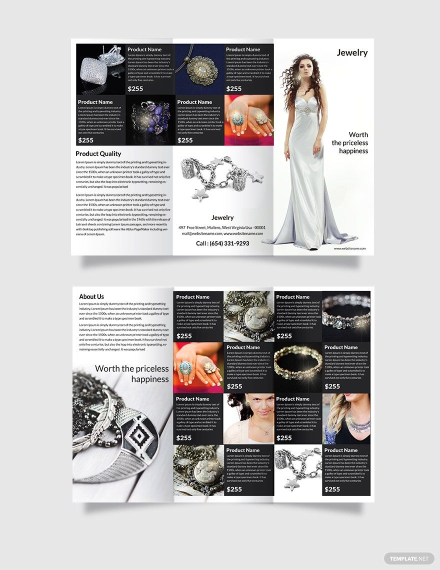Jewelry Tri-Fold Brochure Template