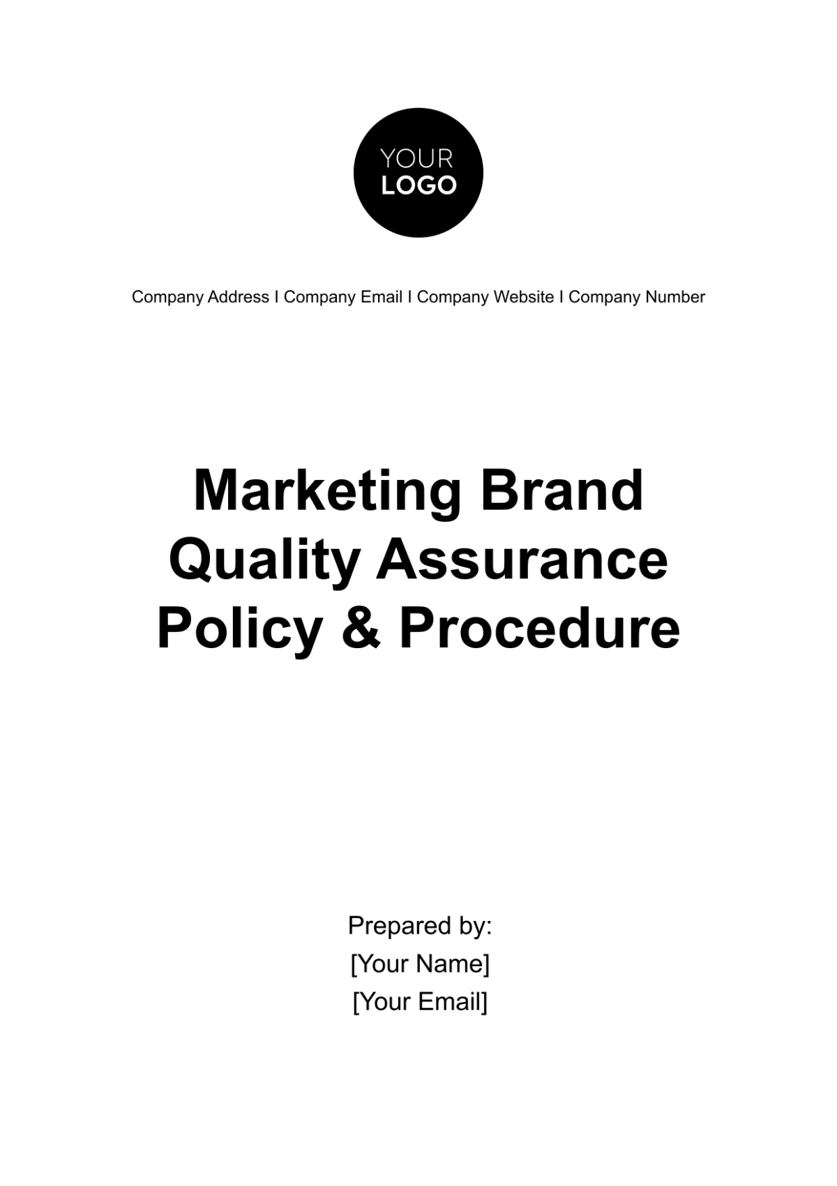 Marketing Brand Quality Assurance Policy & Procedure Template