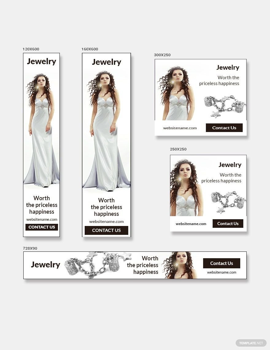 Jewelry Banner Ads Template in PSD