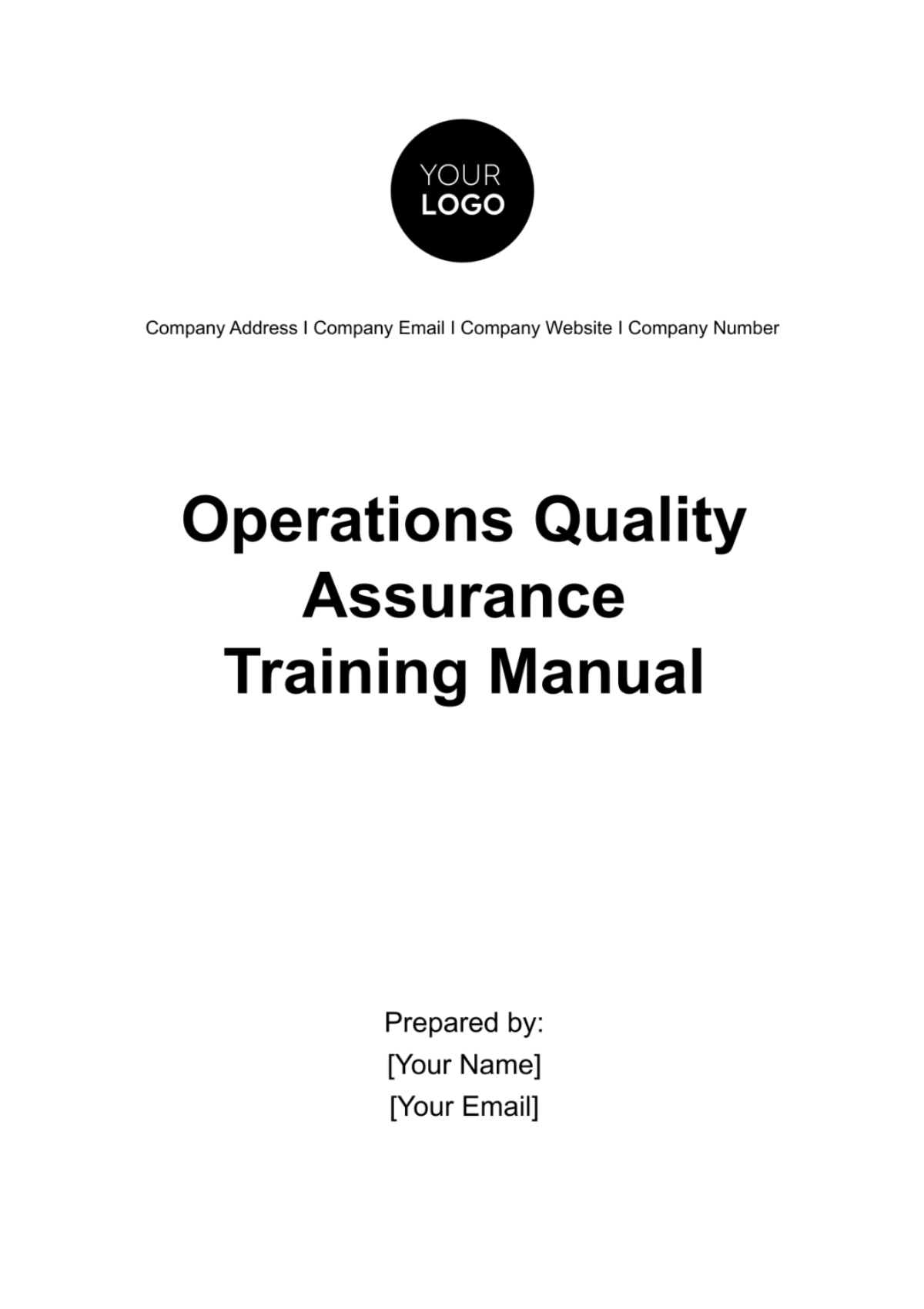 Free  Operations Quality Assurance Training Manual Template