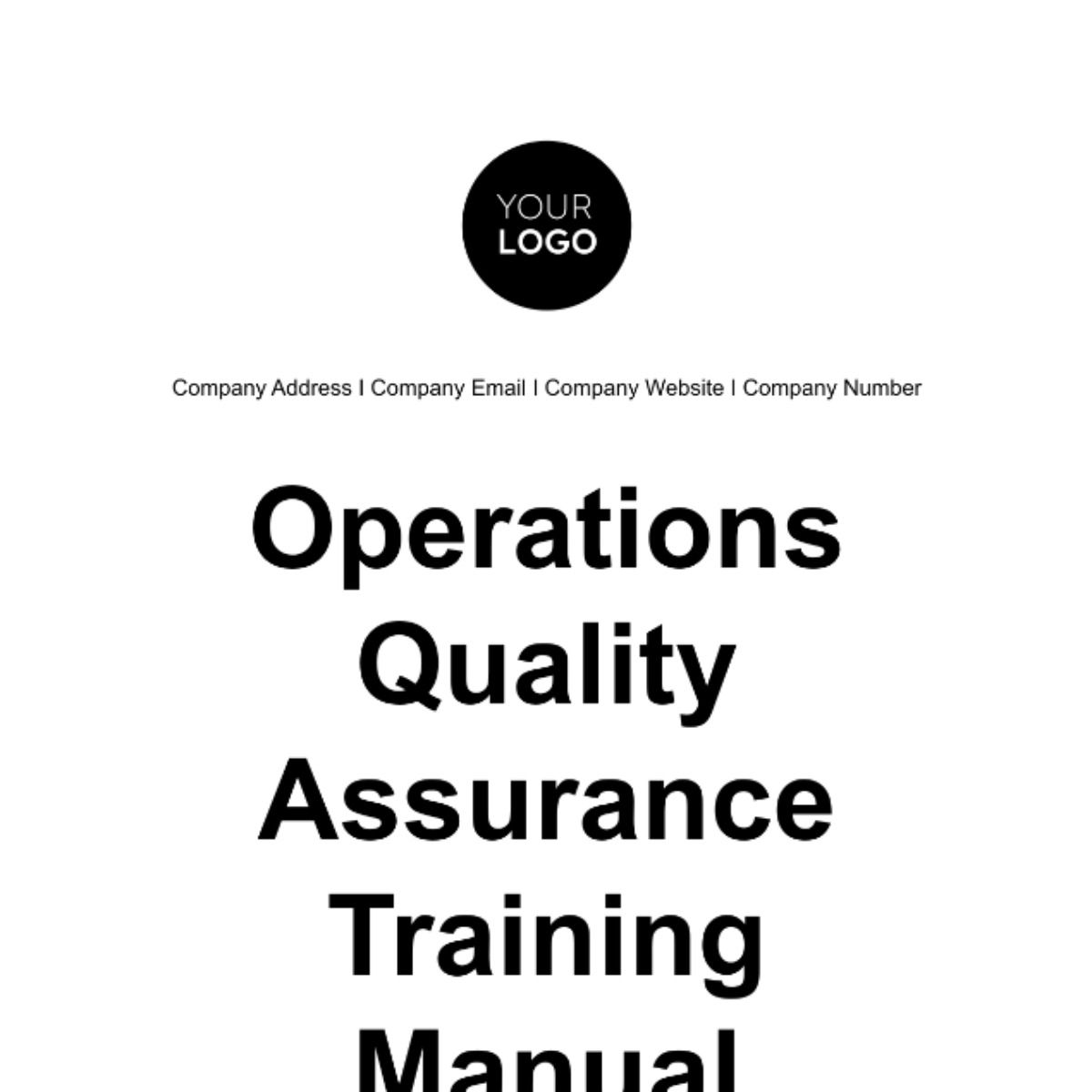 Operations Quality Assurance Training Manual Template - Edit Online & Download