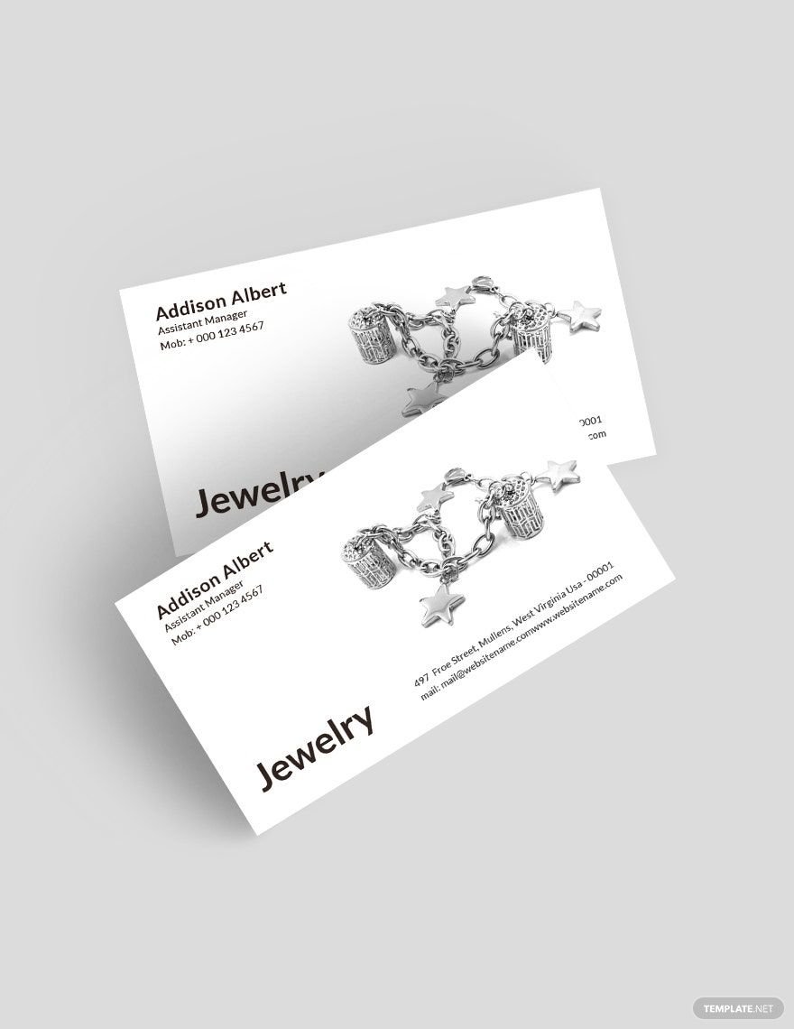Jewelry Business Card Template in Word, Google Docs, Illustrator, PSD, Publisher