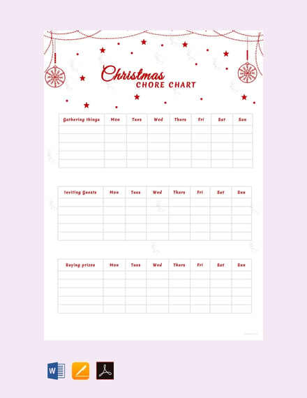 free christmas chore chart template 440x570