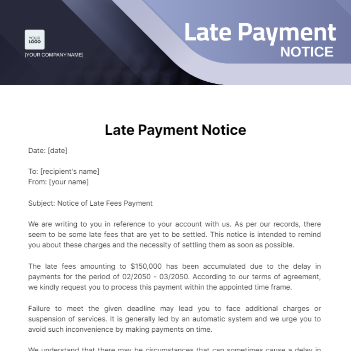 Free Late Payment Notice Template To Edit Online Free Late Payment Notice Template To Edit Online