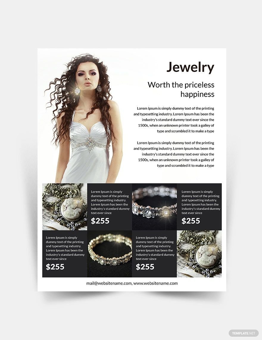 Jewellery Flyer Template in Word, Google Docs, Illustrator, PSD, Apple Pages, Publisher