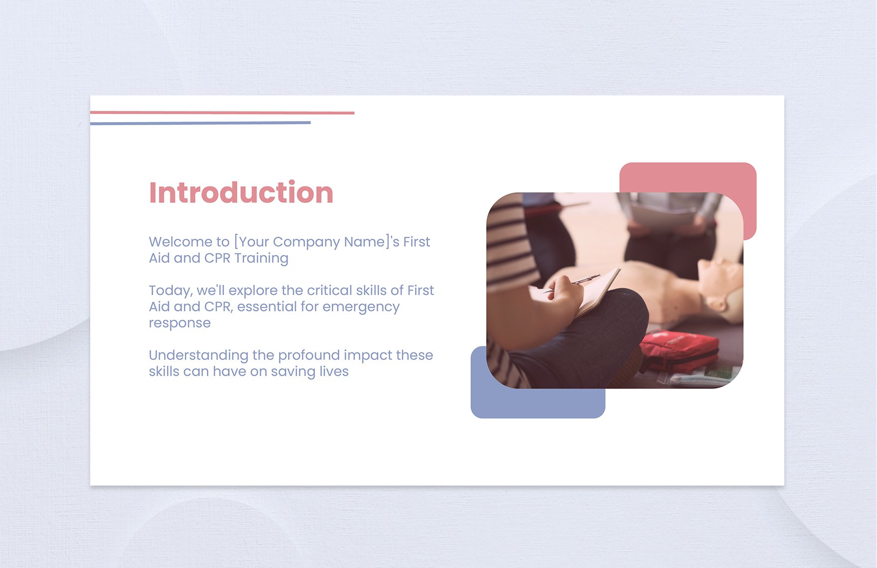First Aid and CPR Training Presentation Template
