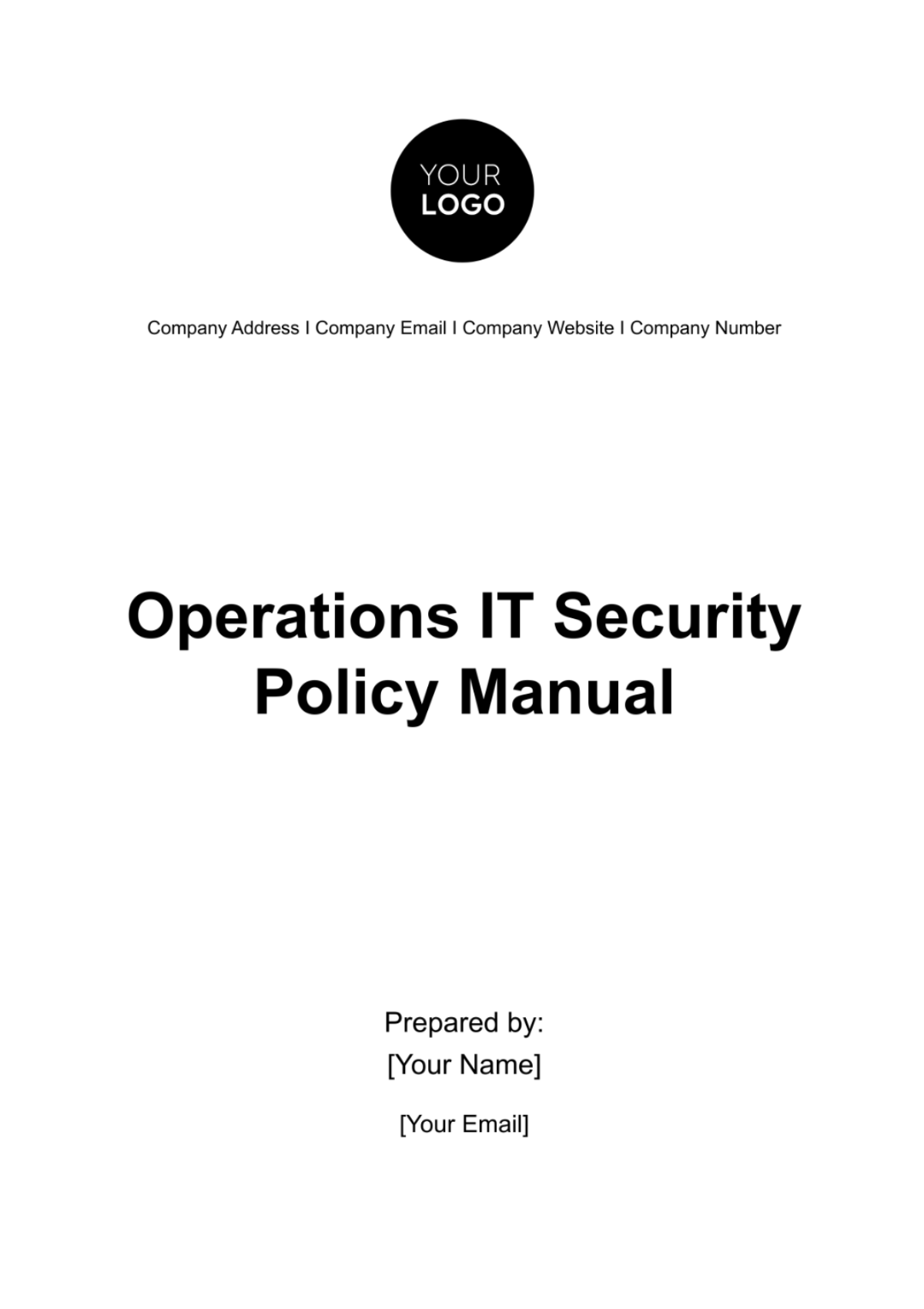 Operations IT Security Policy Manual Template - Edit Online & Download