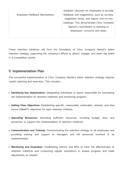 Free Startup Talent Retention Strategy Report Template to Edit Online