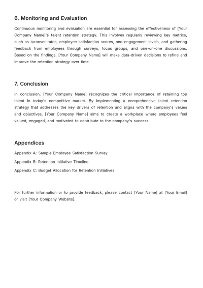 Free Startup Talent Retention Strategy Report Template to Edit Online