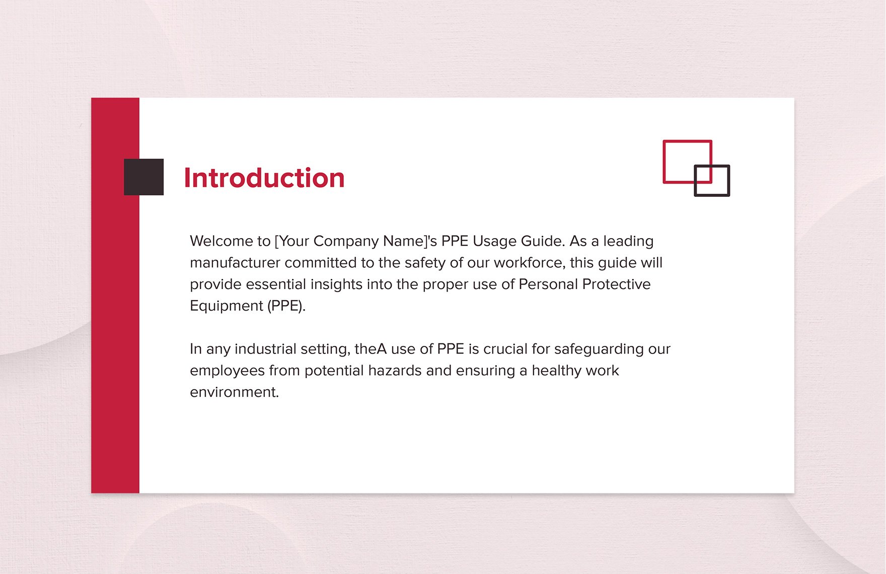 Personal Protective Equipment Usage Guide Presentation Template
