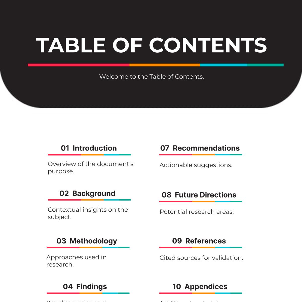 Sample Table of Contents Template - Edit Online & Download