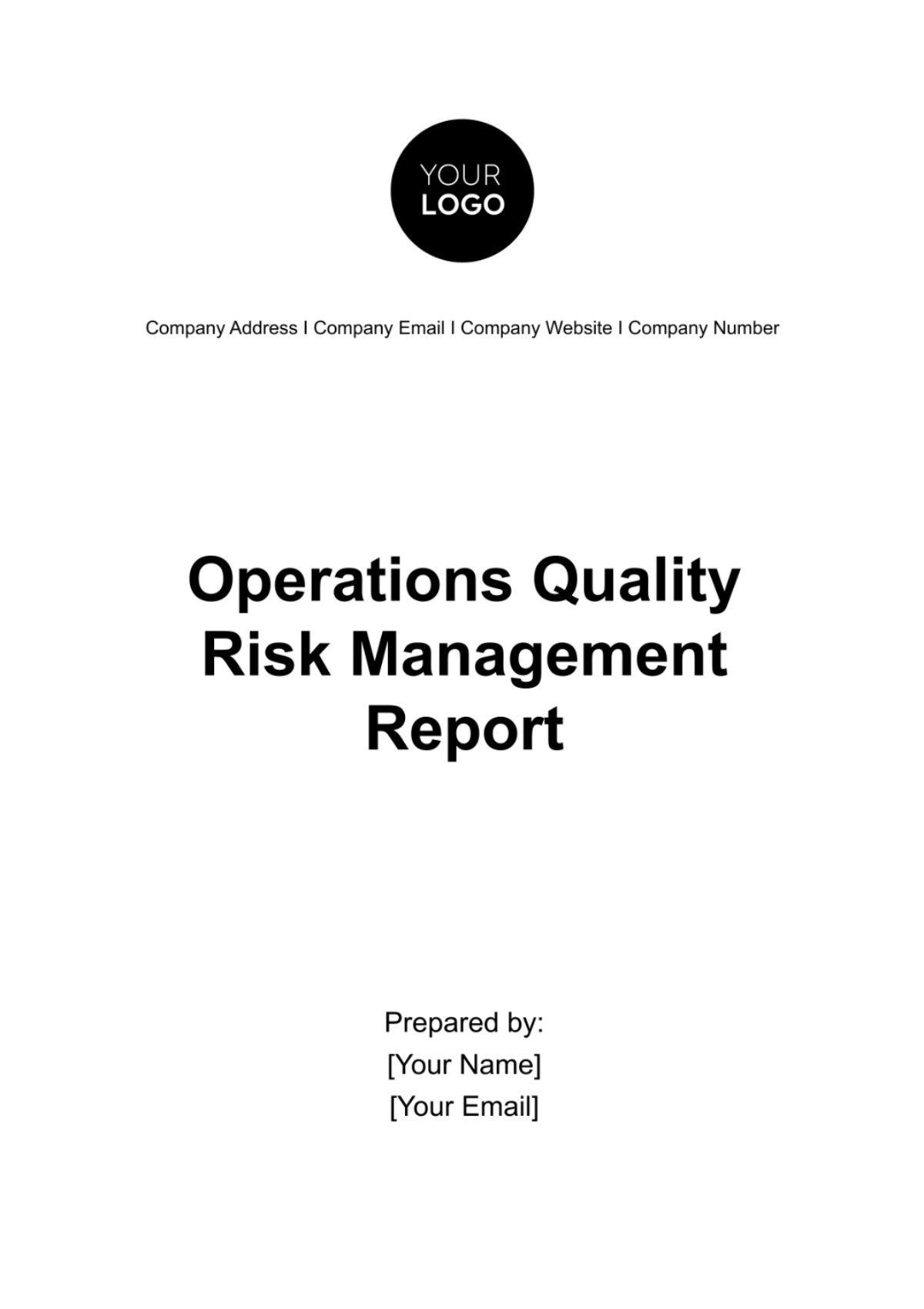 Operations Quality Risk Management Report Template - Edit Online & Download