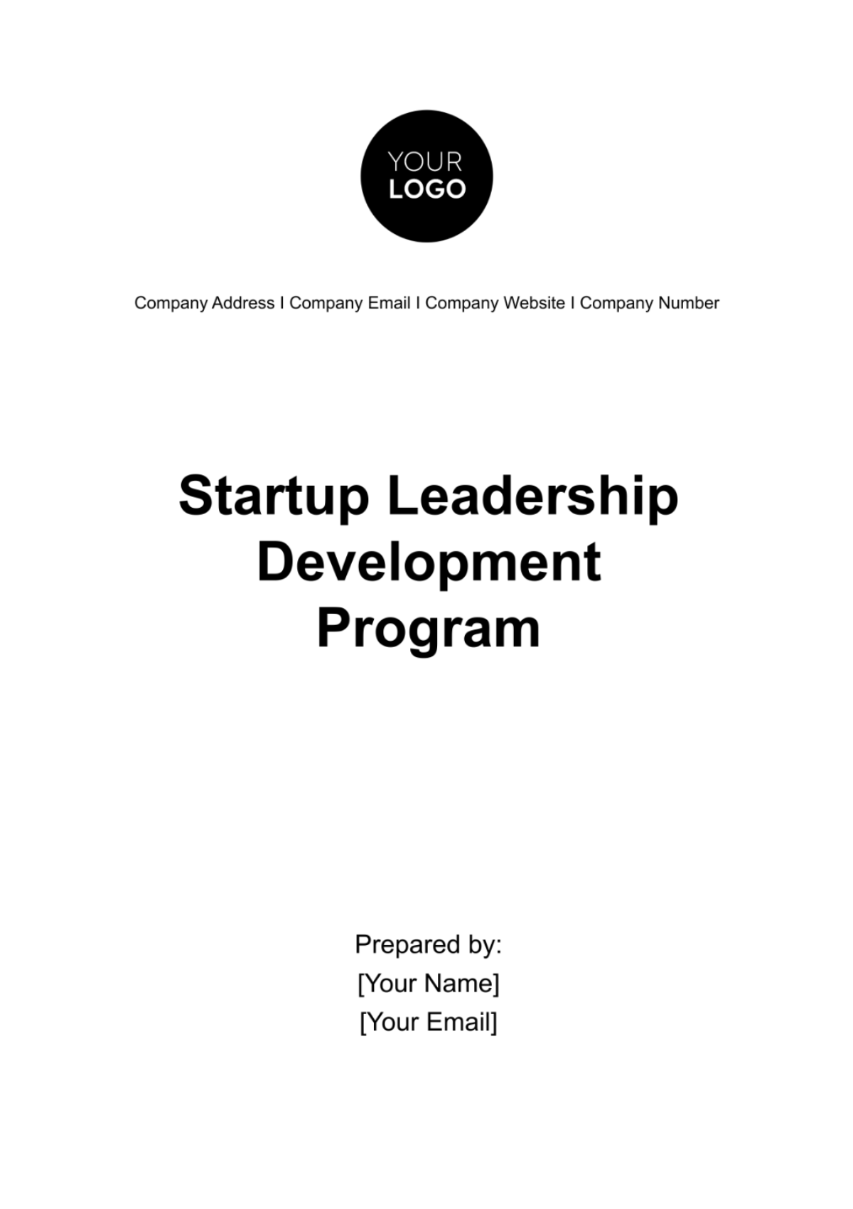 Startup Leadership Development Program Template