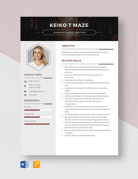 human resources manager resume template