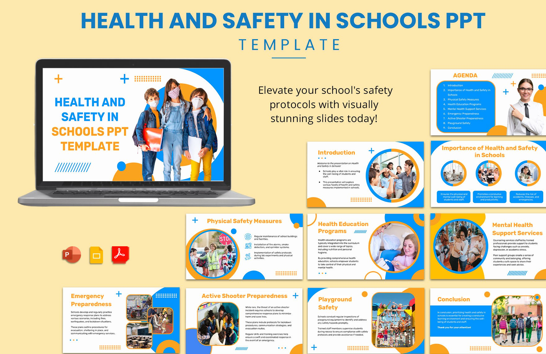 Health and Safety in Schools PPT Template