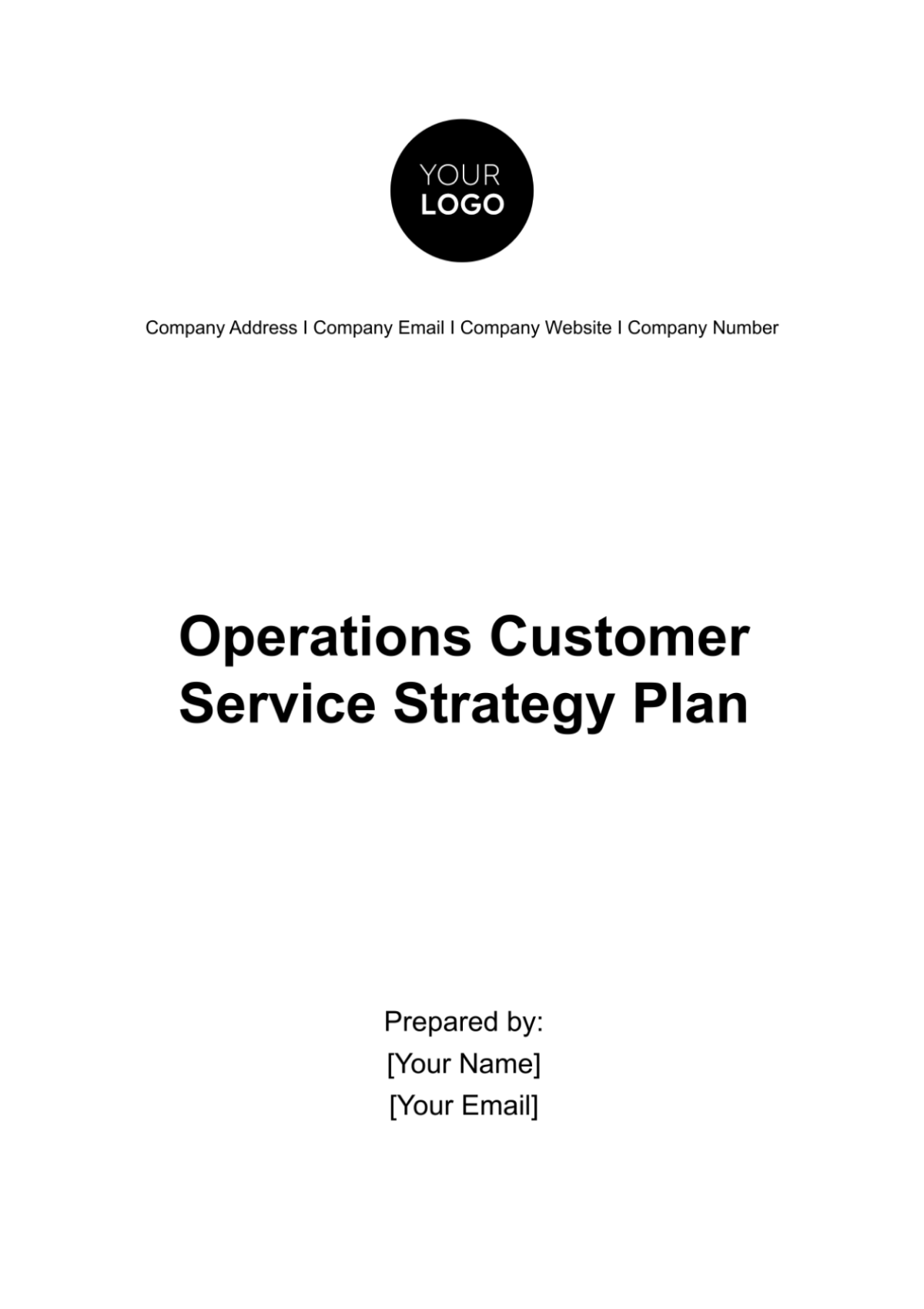 Operations Customer Service Strategy Plan Template