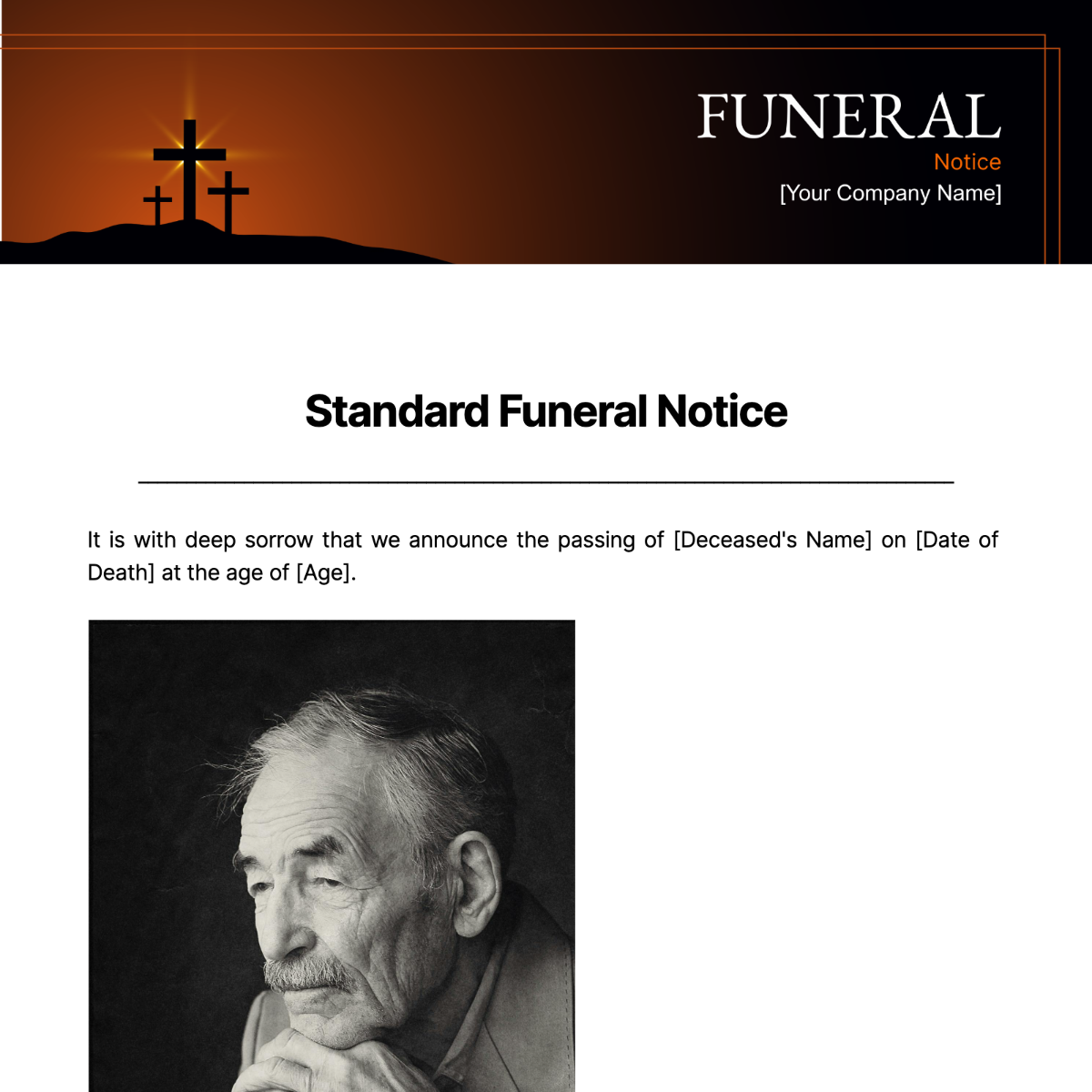 Funeral Notice Template