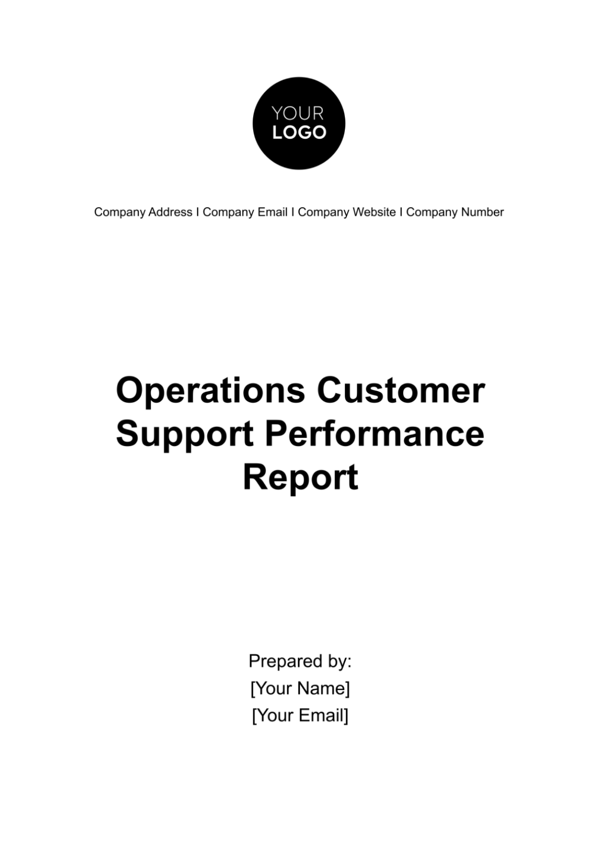 Operations Customer Support Performance Report Template