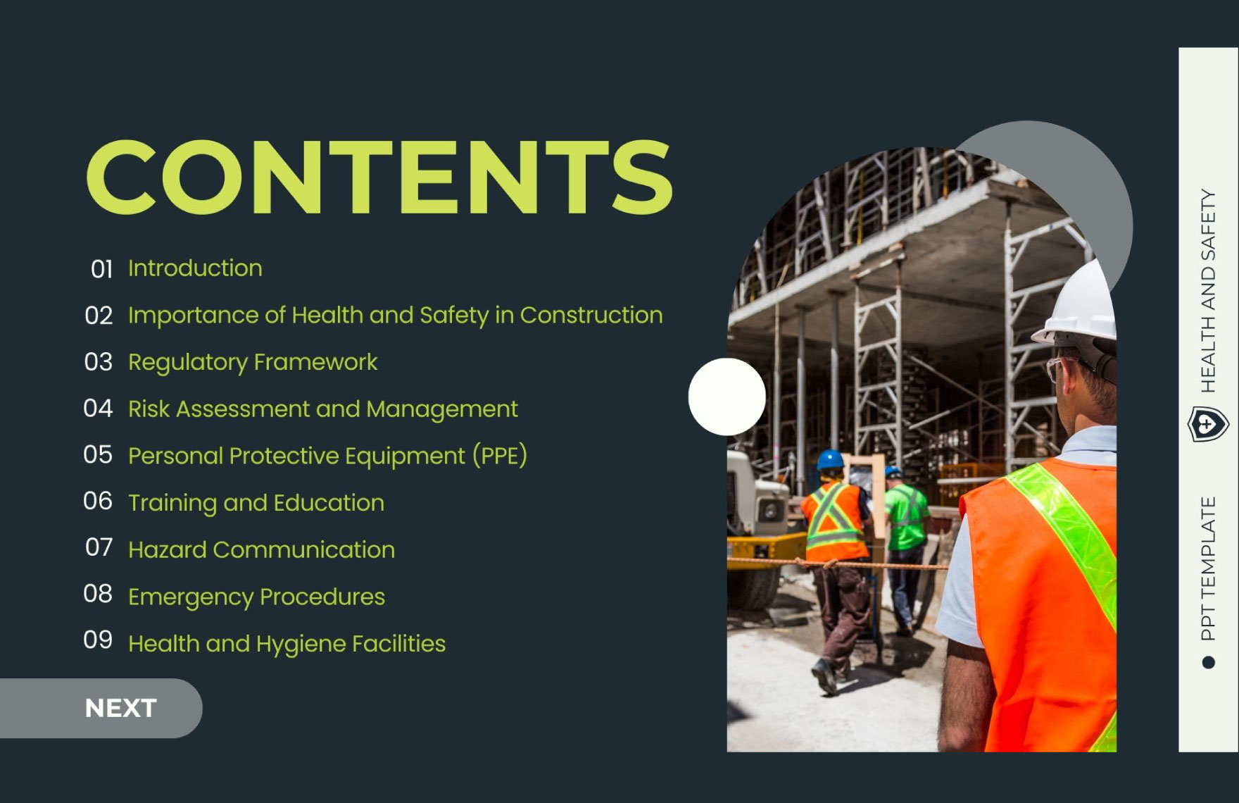Health and Safety in Construction PPT Template