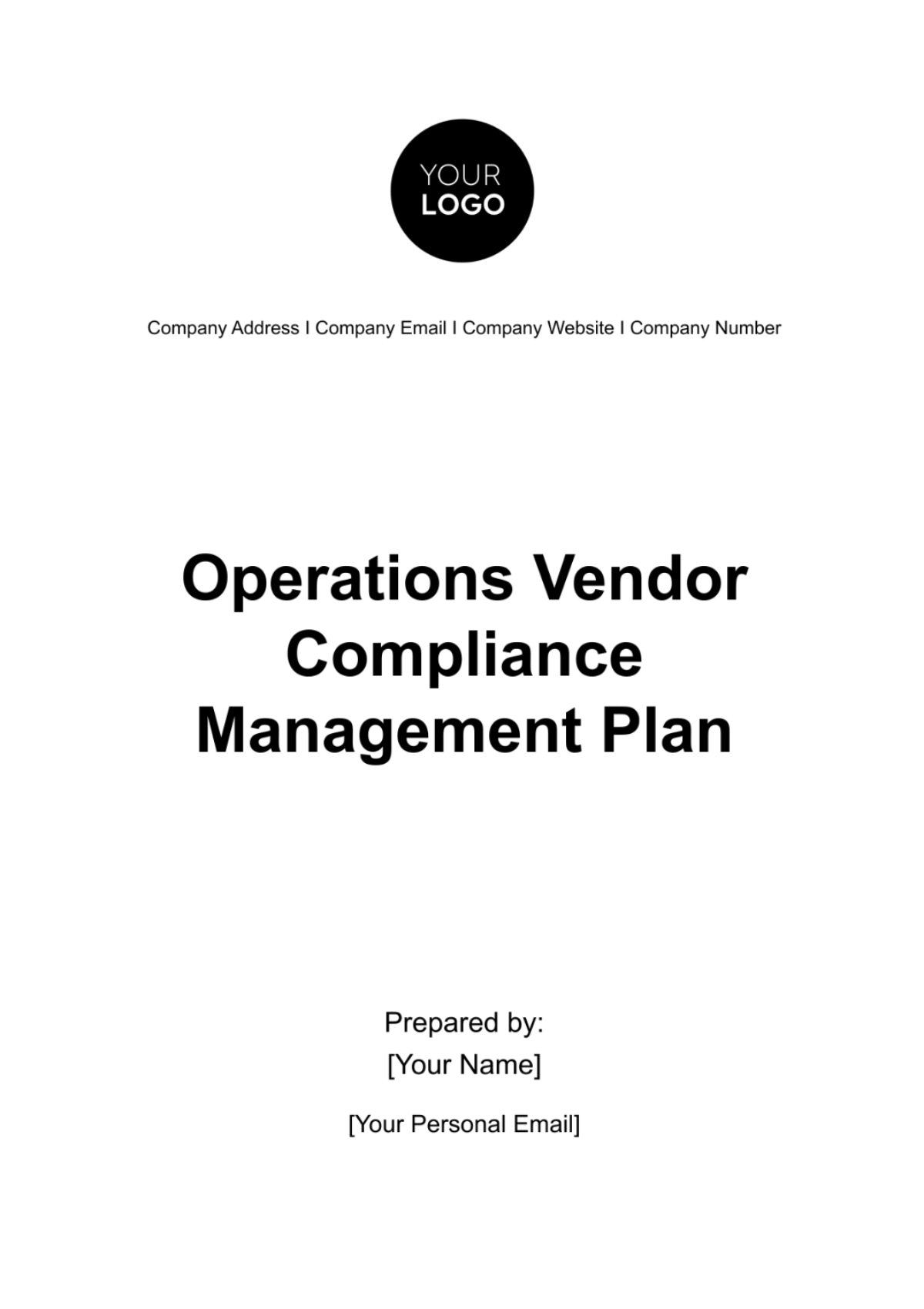 Operations Vendor Compliance Management Plan Template - Edit Online & Download