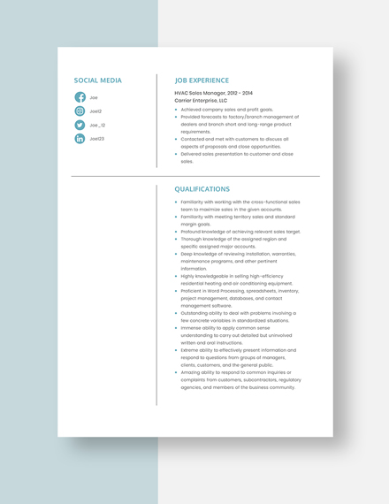 HVAC Engineer Resume Template - Word, Apple Pages, PSD | Template.net