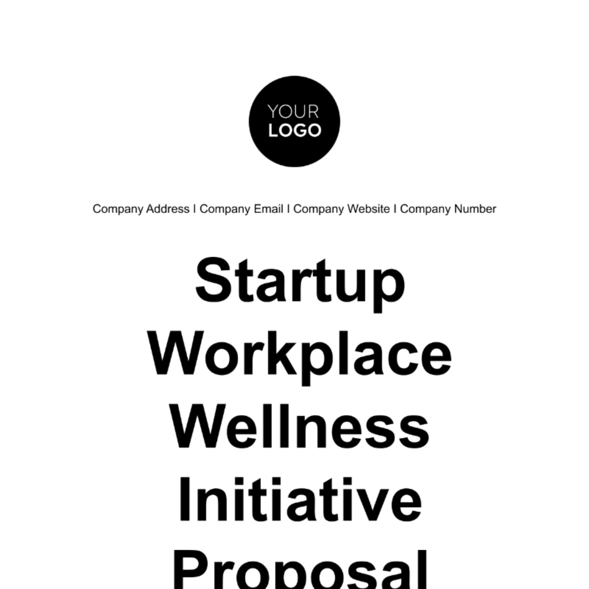 Startup Workplace Wellness Initiative Proposal Template