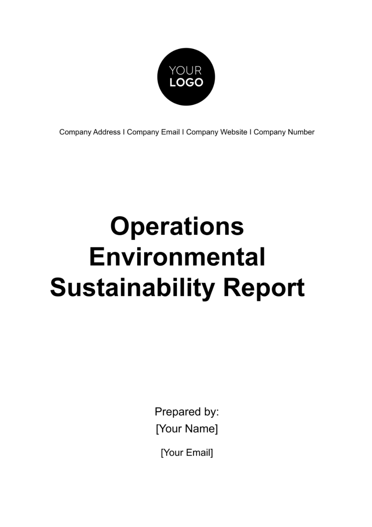 Free Operations Environmental Sustainability Report Template