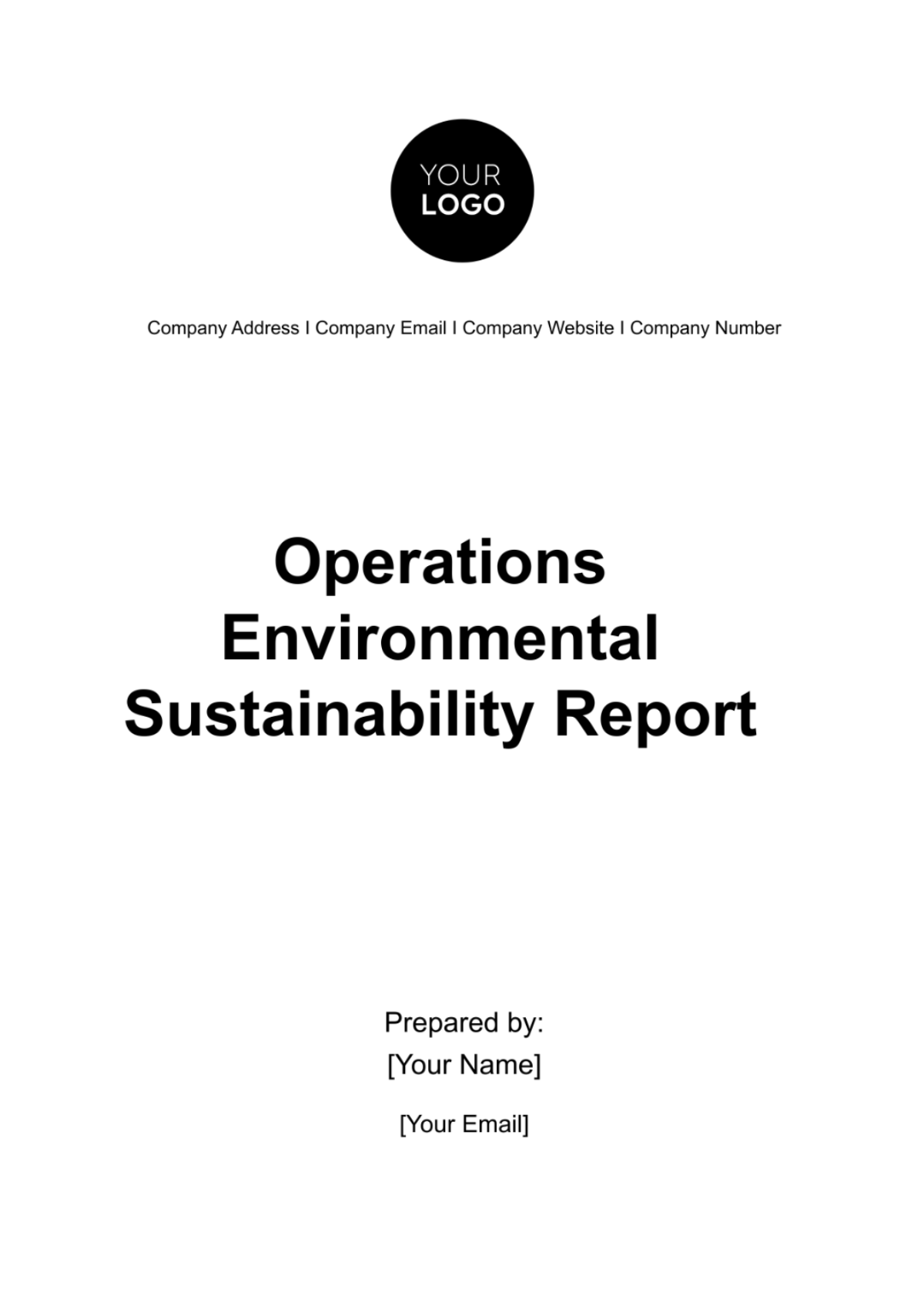 Operations Environmental Sustainability Report Template - Edit Online & Download